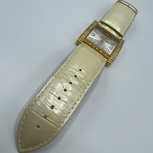 Joan Rivers White/Gold Rhinestone Watch
